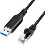 LogiLink USB 3.0 Ethernet кабел, A/M-RJ45/M, 1 Gbps, активен, черен/сив, 1, 5 м