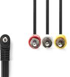 Nedis CVGL22400BK10 аудио-видео AV кабел, 3, 5 мм жак - 3х RCA, 1 м (CVGL22400BK10)