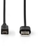Nedis CCCGL60301BK20 USB mini 5p (mini USB) кабел, USB 2.0 USB-A щепсел USB mini 5p щепсел, 480 Mbps. 2 м (CCGL60301BK20)