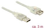 Delock USB 2.0 разширителен кабел с щепсел за конектор тип А USB 2.0 с гнездо за конектор тип А, 3