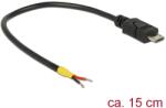 Delock USB 2.0 кабел с Micro-B конектор щепсел с 2 отворени проводника, 15 cm Raspberry Pi