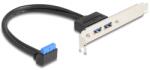 Delock Кабел на скобата с кука и примка 1 бр. Гайка с пинхед USB 5 Gbps с 90° огъване и 2 бр. USB 5 Gbps с гайка тип А 50 cm