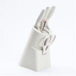IRIS KT-018-W бял комплект кухненски ножове от 6 части с поставка (KT-018-W)