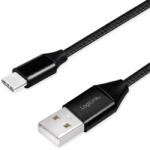 LogiLink USB 2.0 Type C кабел C/M-USB-A/M, плат, черен, 1 м