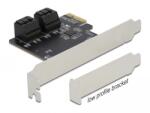 Delock 4 порта SATA PCI Express x1 карта - нископрофилен форм-фактор