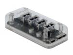 Delock Външен 3.0 USB хъб с 4 порта, прозрачен (64087) (64087)