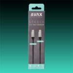 AVAX Кабел за зареждане usb-c - usb-c, 60w, 3a, 1, 5 м, стоманено сив avax_cb302g (avax_cb302g)