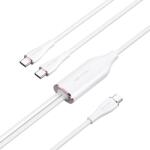Vention USB-C 2.0/M - 2USB-C/M, (5A, силиконов, бял), 1, 5 м, кабел