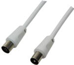 LogiLink Кабел за телевизионна антена Logilink, IEC /M - IEC /F, CCS, бял, 2, 5 м