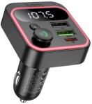 hoco. E85 Bluetooth FM предавател за кола, зарядно устройство, 2 USB+Type-C гнезда v5.4, LED дисплей, ЧЕРЕН E85_B (E85_B)