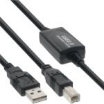 PremiumCord Кабел USB 2.0 повторител, A - B, M/M, 10 m, черен KU2REP10AB (KU2REP10AB)