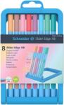 Schneider Комплект химикалки, 0, 7 мм, капачка, SCHNEIDER "Slider Edge XB Pastel", 8 различни пастелни цвята 152289 (152289)