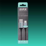 AVAX Кабел за зареждане usb-a към usb-c, 3a, 1, 5 м, стоманено сив avax_cb301g (avax_cb301g)