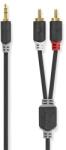 Nedis CABW22200AT30 стерео аудио кабел 3, 5 мм стерео жак - 2 пъти RCA, позлатен, 3 м (CABW22200AT30)