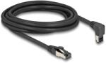 Delock RJ45 мрежов кабел Cat. 8.1 S/FTP 90 градуса огъване нагоре / прав 3 м черен