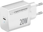 Esperanza EZC104K Бързо захранващо зарядно устройство 20W USB-C PD White EZC104W (EZC104W)
