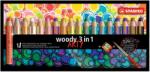 STABILO Цветни моливи STABILO Woody 3в1 цилиндрични дебели 18 молива/комплект+острилка+четка 880/18-1-20 (880/18-1-20)