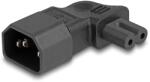 Delock Захранващ адаптер IEC 60320 - C14 - C7, мъжки/женски, 2, 5 A, огънат на 90