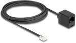 Delock Телефонен кабел RJ11 мъжки - RJ45 женски, черен, 3 m