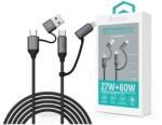 DEVIA Кабел за данни и зареждане Devia Extreme Speed Series Multi Functions 4in1, USB-A към USB-C (Type-C)/Lightning, черен, 1, 5 м ST121553 (ST121553)