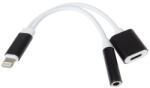 PremiumCord Преходник аудио Lightning - 3, 5 мм жак + USB-C за зареждане, M/F/F, 0, 1 м, черен KIPOD54 (KIPOD54)