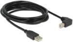 Delock USB2.0 кабел USB A щепсел - USB B 90 с конектори, 3 м