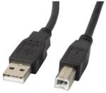 Lanberg USB-A (M)-USB-B (M) 2.0 кабел, 0, 5 м, черен CA-USBA-10CC-0005-BK (CA-USBA-10CC-0005-BK)