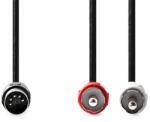 Nedis Аудиокабел Nedis CAGL20200BK10 5p DIN щепсел - 2 x RCA щепсел, дължина 1 м (CAGL20200BK10)