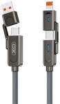 XO NB275 Кабел за зареждане 4в1 Type-C/USB - Type-C/мълния, 100 см, ЧЕРЕН XO-NB275 (XO-NB275)