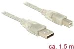 Delock USB 2.0 кабел с щепсел за конектор тип А USB 2.0 кабел с щепсел за конектор тип В, 1, 5 м