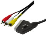 LogiLink Аудио/видео кабел, Scart/M - 3x RCA/M, черен, 2 м (CA1029)