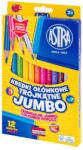 Astra Цветен молив ASTRA Jumbo с цилиндрично перо + злато/сребро 12 цвята 312023912 (312023912)