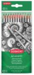 Derwent Комплект графитни моливи, шестоъгълни, DERWENT "Academy", 12 различни твърдости 2300412 (2300412)