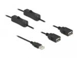 Delock USB кабел тип А мъжки 2 бр. USB тип А гайка с превключвател, 1 м