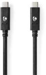 Nedis CCGW64750BK10 USB C - USB C (USB-C) кабел, USB 3.2 Gen 2, 100W, 4K60Hz, 10 Gbps, дължина 1 м (CCGW64750BK10)