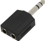 PROLECH 6, 3 mm-es sztereó jack elosztó adapter, 1 dugó - 2 aljzat - 3414- (3414)