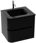 Spectrum Mobilier pentru lavoar, Spectrum, Alcazar 60, colt rotunjit si lavoar din sticla, negru mat (35573)