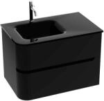 Spectrum Mobilier pentru lavoar, Spectrum, Alcazar 80, colt rotunjit si lavoar din sticla, negru mat (39786)