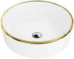 Spectrum Lavoar pe blat Spectrum, Rosina Gold Line, rotund, alb-auriu (25130) - sanoterm