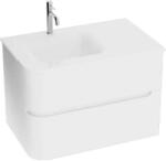 Spectrum Set mobilier si lavoar, Spectrum, Alcazar 60, colt rotunjit si lavoar din sticla, alb (35559)