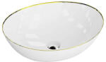 Spectrum Lavoar pe blat Spectrum, Finta Gold Line, oval, alb-auriu (34378) - sanoterm