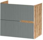 Fluminia Mobilier pentru lavoar pe blat Fluminia, Malta, finisaj riflat, 60 cm, salvia (MALTA2-60-R MOB SALVIA ROVERE)
