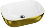 Spectrum Lavoar pe blat Spectrum, Gineta Gold White, dreptunghiular, auriu lucios-alb (22634) - sanoterm