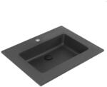Fluminia Lavoar incastrat Fluminia, din compozit, 80 cm, negru mat (LAV-80 COMP BLACK) - sanoterm