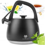 Karl Hausmann Gáz Vízforraló 2, 2L Vízforraló Síppal Fedéllel Acél Indukciós Fekete Inox (5905155029645)