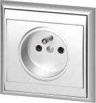 ORNO Priză încastrată simplă 2P+E Luna, 16A, 250V, PT-16L, argintiu (O-OR-OE-7605_G)
