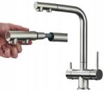 CHDE Háromutas konyhai csaptelep Chde Inox Nero szűrőhöz Kihúzható kifolyócső Ww (BKT-CHDE CHROM WW)