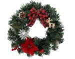 Chomik Coronă de Crăciun 30 cm roșie cu stea de Crăciun *2545 (CH-ANT2545)