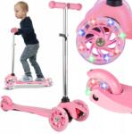 MalPlay Háromkerekű Roller Gyerekeknek Állítható Világító Led Kerekek Rózsaszín (111334)