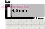Rodelux L alakú eloxált ezüst alumínium csempe élvédő 250 cm 4, 5 mm (AL4E)
